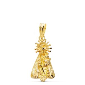 18K MEDALLA SILUETA VIRGEN ORO AMARILLO DE LOS DESAMPARADOS 20X10 MM