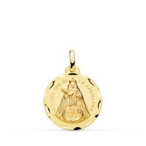 18K MEDALLA ORO AMARILLO NUESTRA SEÑORA DE LA CANDELARIA TALLADA 18 MM