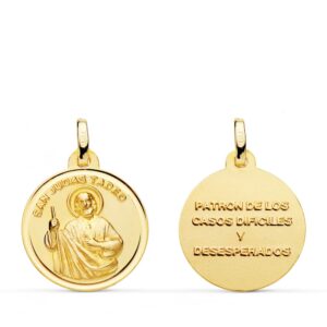 18K MEDALLA ORO AMARILLO SAN JUDAS TADEO BISEL 18 MM
