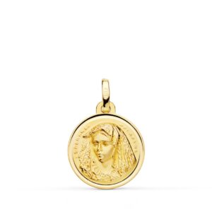 18K MEDALLA ORO AMARILLO VIRGEN MACARENA BISEL 16 MM