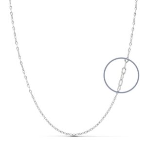 18K CADENA MACIZA ORO BLANCO 40CM 1.5 MM
