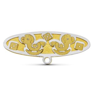 18K ALFILER ORO BICOLOR CABALLITOS. 28X10 MM