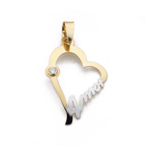 18K COLGANTE ORO AMARILLO CORAZON AMOR 22X15 MM