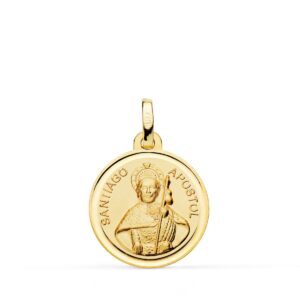 18K MEDALLA ORO AMARILLO SANTIAGO APOSTOL BISEL 14 MM