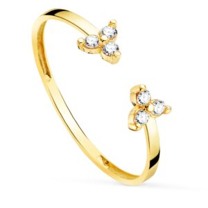 18K SORTIJA ORO AMARILLO DIAMANTES DE LABORATORIO 0,09 QTS. VS2-G CUERPO 1,10 MM