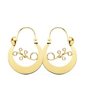 9K PENDIENTES ARO CRIOLLAS ORO AMARILLO CANARIA 24X20 MM CIERRE GANCHO