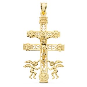 9K CRUZ ORO AMARILLO CARAVACA 49X27 MM