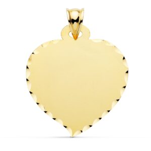 9K CHAPA CORAZON MATE TALLADA 1.90 GRS 26 X 23 MM