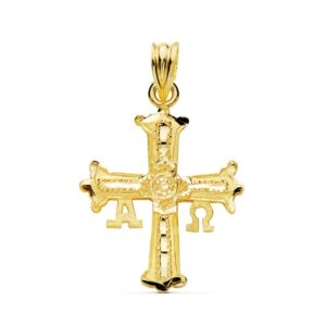 9K CRUZ DE COVADONGA O VICTORIA ORO AMARILLO 27X24 MM