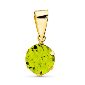 9K COLGANTE ORO AMARILLO GARRA INGLESA OLIVINA NATURAL 1,44 QTS. ANCHO: 7 MM
